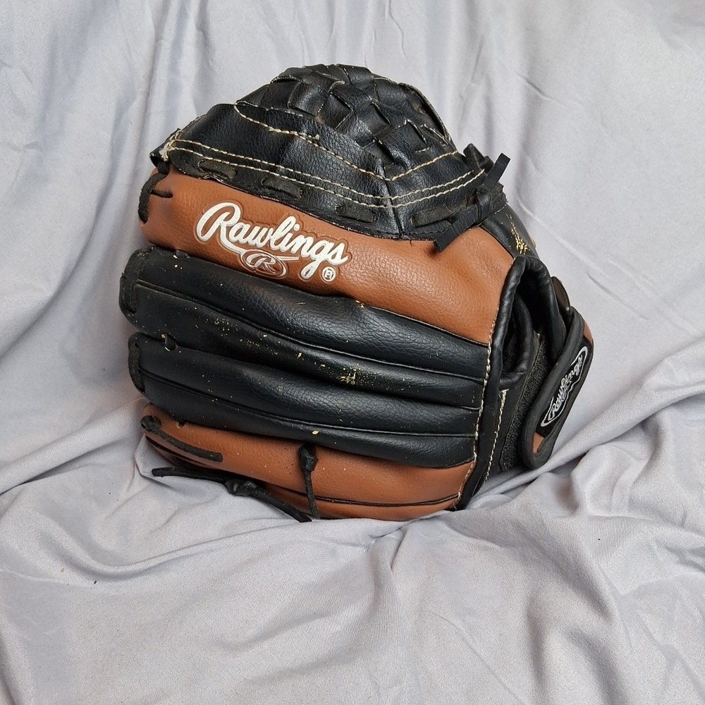 Rawlings PL105BK Baseball Glove Right Hand Throw Size 10.5" Youth‎ Black Brown